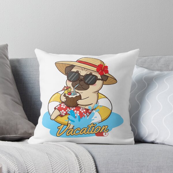 Item preview, Ambiente de vacaciones con un Pug en Paradise Beach designed and sold by Claustronautas.
