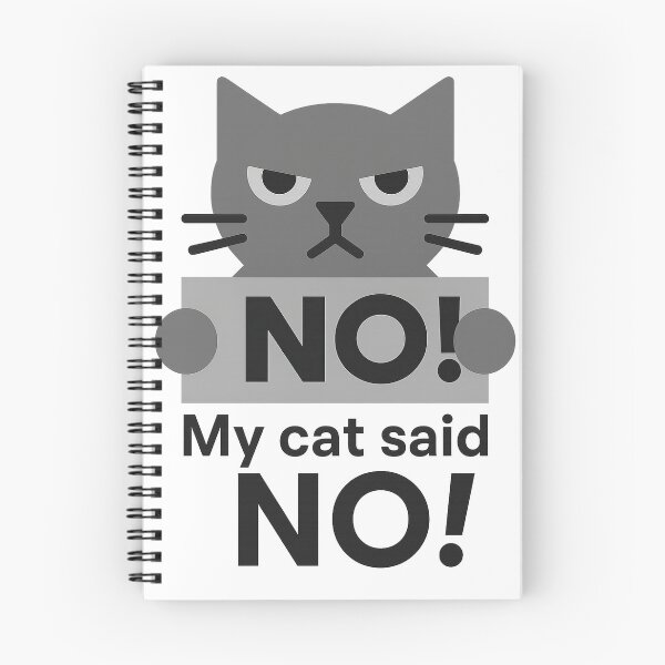 Item preview, NO, My Cat Said NO – Humorous Card for Cat Lovers – Whimsical Decor Style designed and sold by JustMeditateIt.