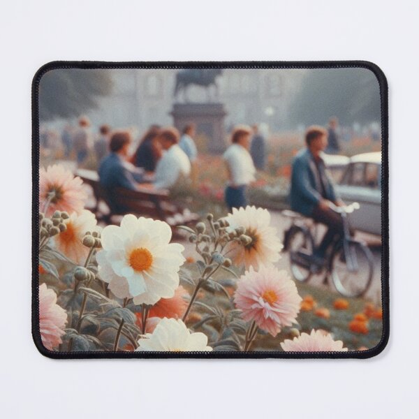 Item preview, 1980s Lüneburg – AI Black and White Floral Artwork for Clothing and Accessories for Flower and Plant Enthusiasts designed and sold by knalpot-design.