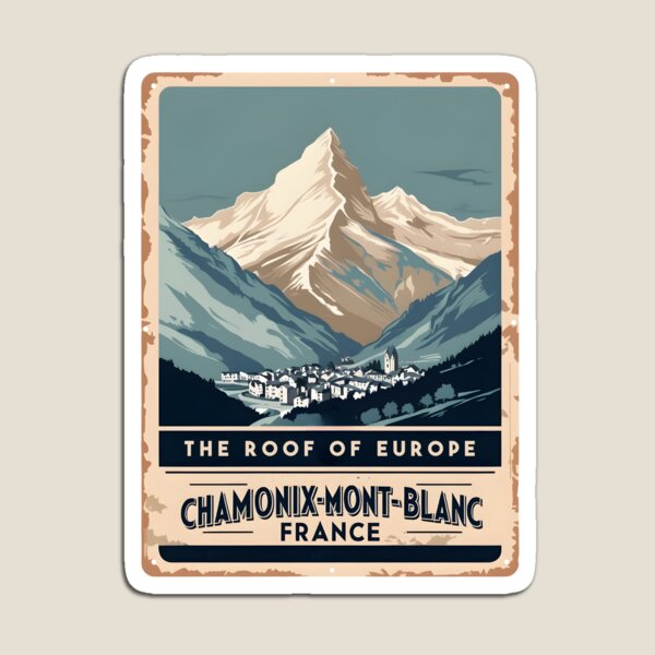 A Vintage Travel Art of Chamonix-Mont-Blanc - France 
