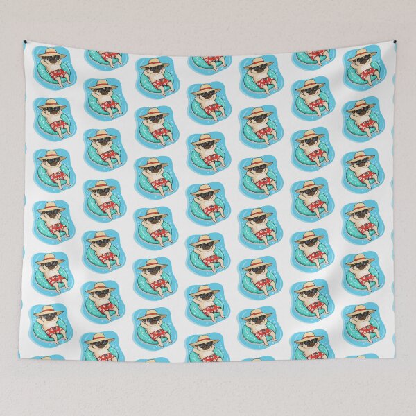 Item preview, Relaxing Pug Vacation by the Beach or Pool designed and sold by Claustronautas.