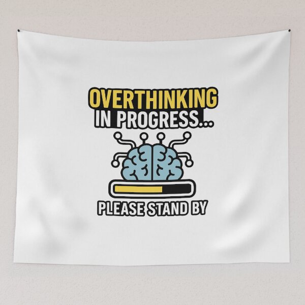 Item preview, Overthinking in Progress – Funny Mental Health Tee designed and sold by siraartwear.