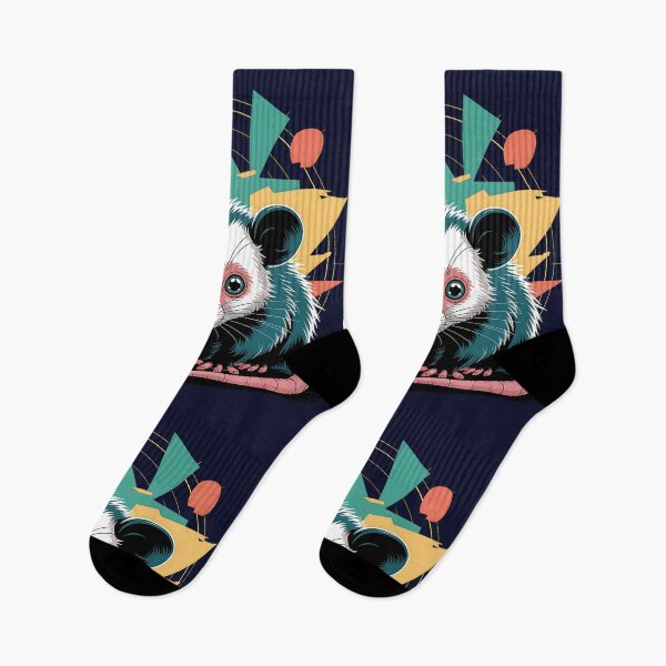 Item preview,  Retro Opossum Graphic On Abstract Geometric Background designed and sold by SurrealArtSzysz.