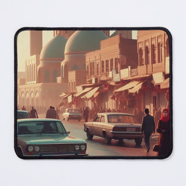 Item preview, 1980s Karbala City Center – AI Colorful Artwork of a Bustling Urban Scene for Clothing and Accessories for City Lovers designed and sold by knalpot-design.