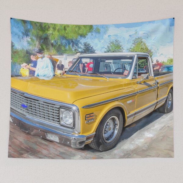 Item preview, 1971 Yellow Chevy Pickup Cheyenne C10 X152 designed and sold by RichFrancoCars.