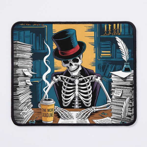 Item preview, One More Deadline Skeleton Writer Dark Humor designed and sold by Taans-Creation.