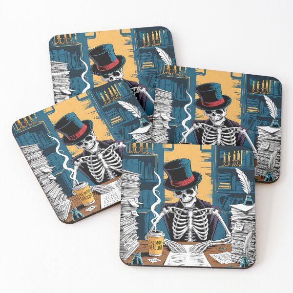 Item preview, One More Deadline Skeleton Writer Dark Humor designed and sold by Taans-Creation.