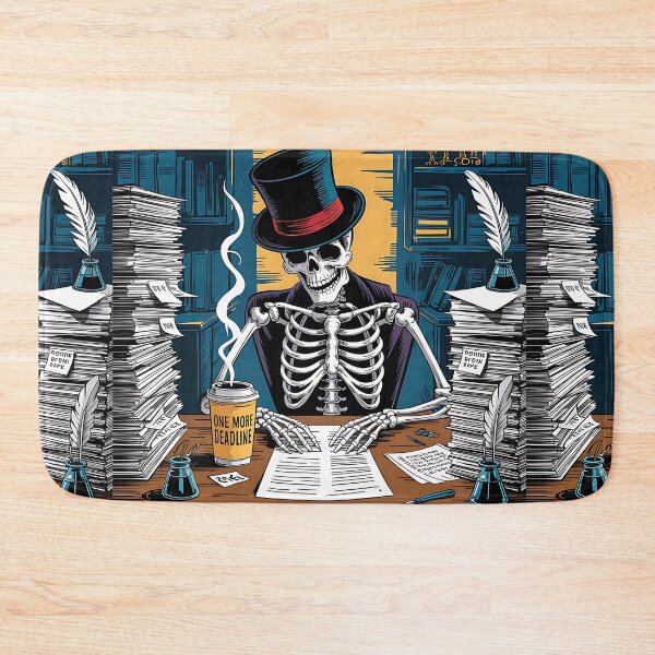 Item preview, One More Deadline Skeleton Writer Dark Humor designed and sold by Taans-Creation.