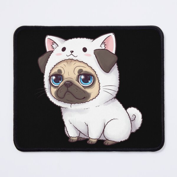 Item preview, Funny Pug in a White Cat Costume designed and sold by Claustronautas.
