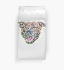 Staffordshire Bull Terrier Face Duvet Cover