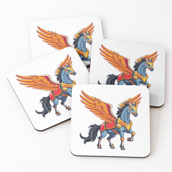 Item preview, Flying pegasus, Cartoon mythical horse with wings, magical horses running, fairy unicorn animal fairytale creature, pegasus winged horse greek mythology, mythical creature of armored pegasus designed and sold by Danler.