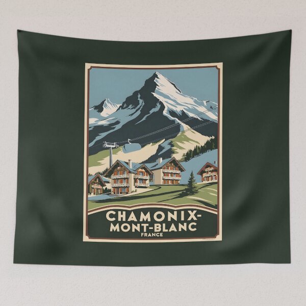 Item preview, A Vintage Travel Art of Chamonix-Mont-Blanc - France  designed and sold by GoodOldVintage.