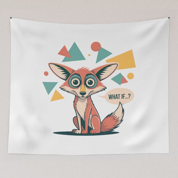 Item preview, Thinking Red Fox With Big Eyes Abstract Composition designed and sold by SurrealArtSzysz.