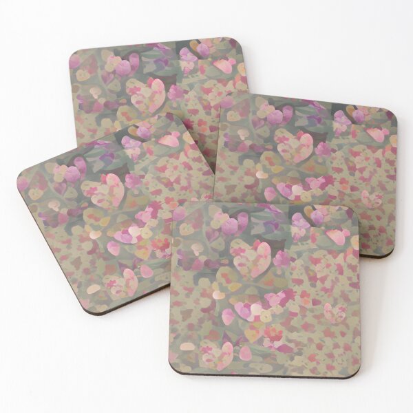 Artikelvorschau, Camo Herzen in Rosa und Olivgrün entworfen und verkauft von CarrollGene.