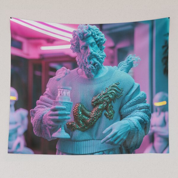 Item preview, Cyberpunk Marble God Statue with Dragon Embroidery	 designed and sold by weirdfishes123.