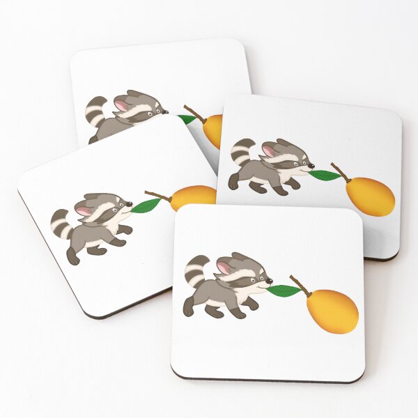Item preview, Adorable Fruit Thief: Cute Racoon Stealing Loquat designed and sold by TheGrowingHigh.