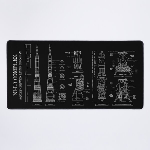 Item preview, N1 / L3 Soviet Lunar Program (White Stencil - No Background) Vertical designed and sold by BGALAXY.