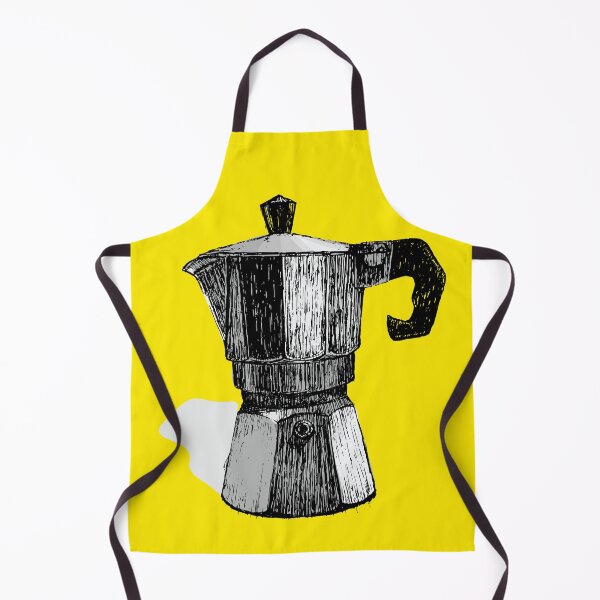 Item preview, Moka Pot Ink Illustration with Yellow Background designed and sold by Creative Soul Art.