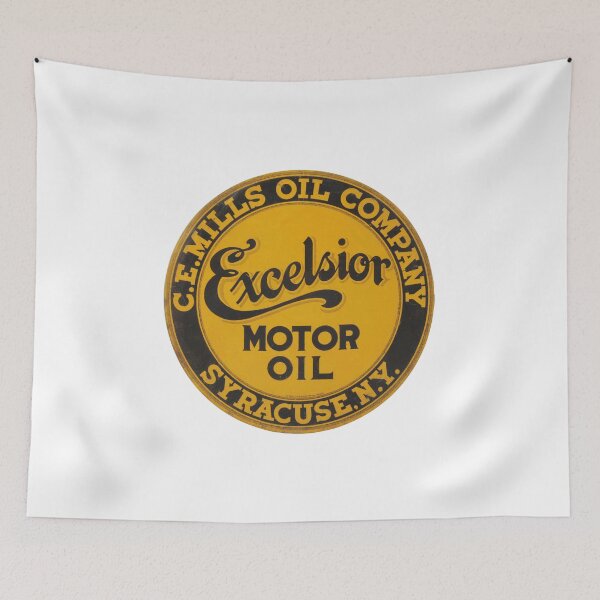 Aperçu de l'œuvre Vintage Excelsior Motor Oil - C.E. Mills Oil Company - Syracuse, New York créée et vendue par QuayTradingCo.