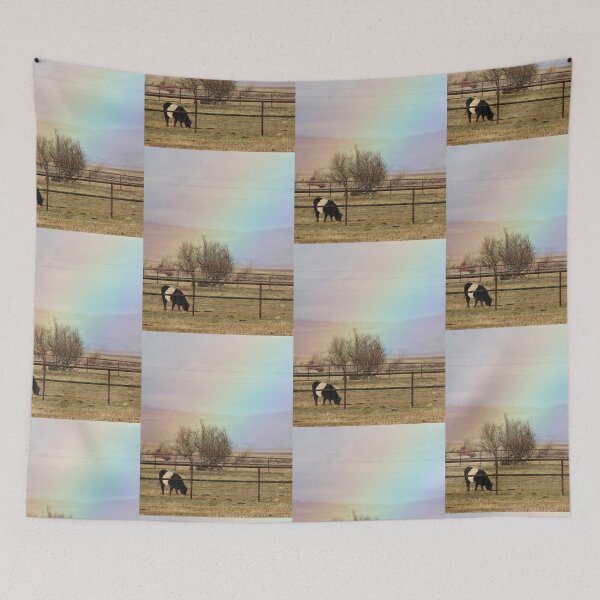Item preview, HAPPY COW eating under a rainbow! designed and sold by TheresaMaeCox.