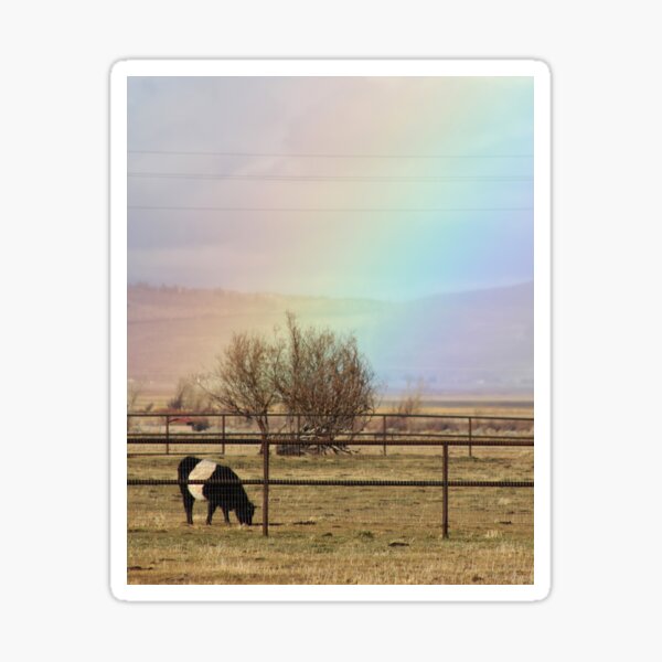 Item preview, HAPPY COW eating under a rainbow! designed and sold by TheresaMaeCox.