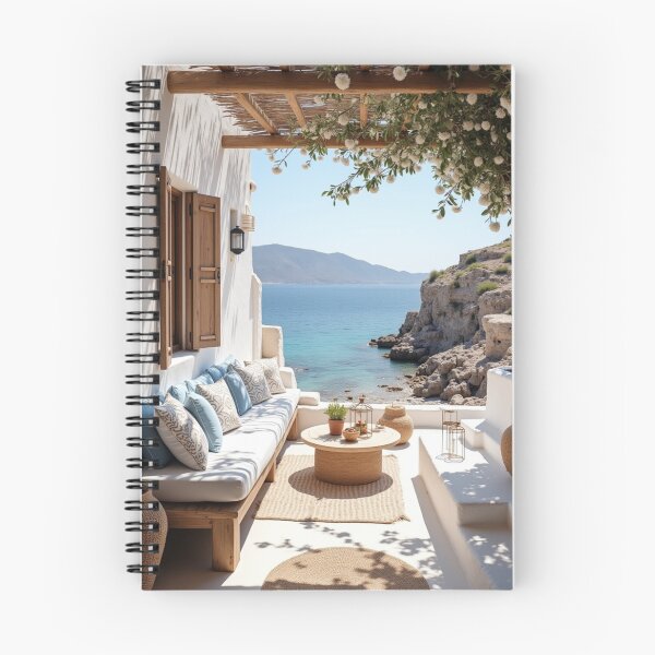 Item preview, Sunlit Shores: Mediterranean Sea View Notebook designed and sold by AlexeyevZurga.