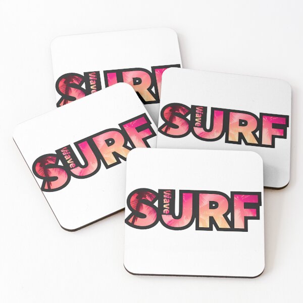 Item preview, Wave Surf – Sunset Palm Typography Design designed and sold by Ink on Thread.