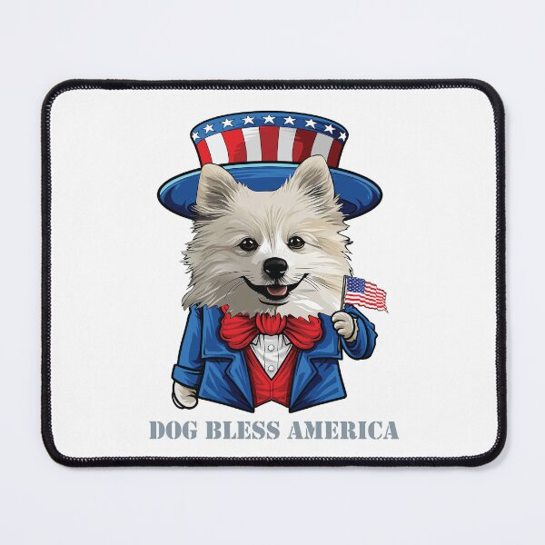 Item preview, Funny 4th of July American Eskimo Dog Bless America designed and sold by whyitsme.