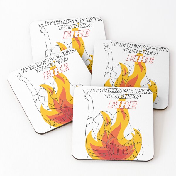 Item preview, It Takes 2 Flints – Fire of Friendship Quote Design designed and sold by Ink on Thread.