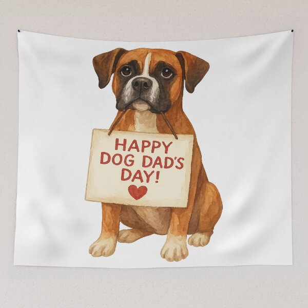 Item preview, Boxer Devotion – Happy Dog Dad’s Day Watercolor Art designed and sold by AbstractAnom.
