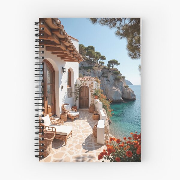 Item preview, Ocean Breeze: Mediterranean House Notebook designed and sold by AlexeyevZurga.