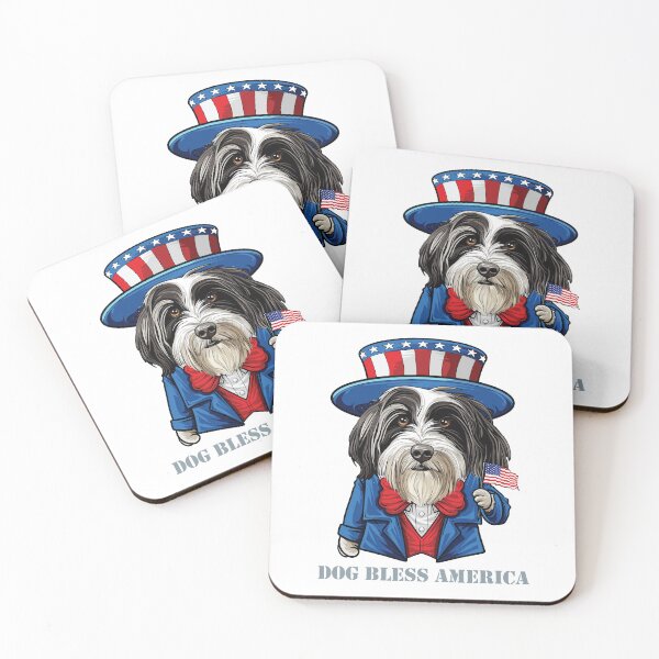 Item preview, Funny 4th of July Bearded Collie Dog Bless America designed and sold by whyitsme.