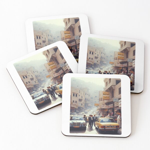 Item preview, 1980s Amman City Center – AI Colorful Artwork of a Bustling Urban Scene for Clothing and Accessories for City Lovers designed and sold by knalpot-design.