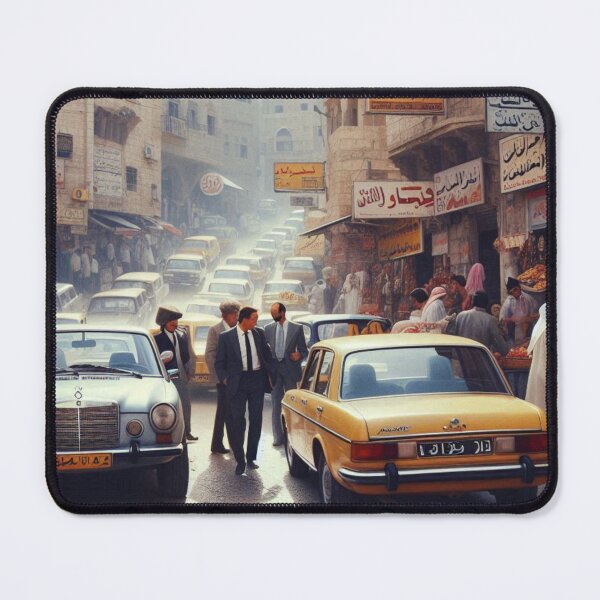 Item preview, 1980s Amman City Center – AI Colorful Artwork of a Bustling Urban Scene for Clothing and Accessories for City Lovers designed and sold by knalpot-design.