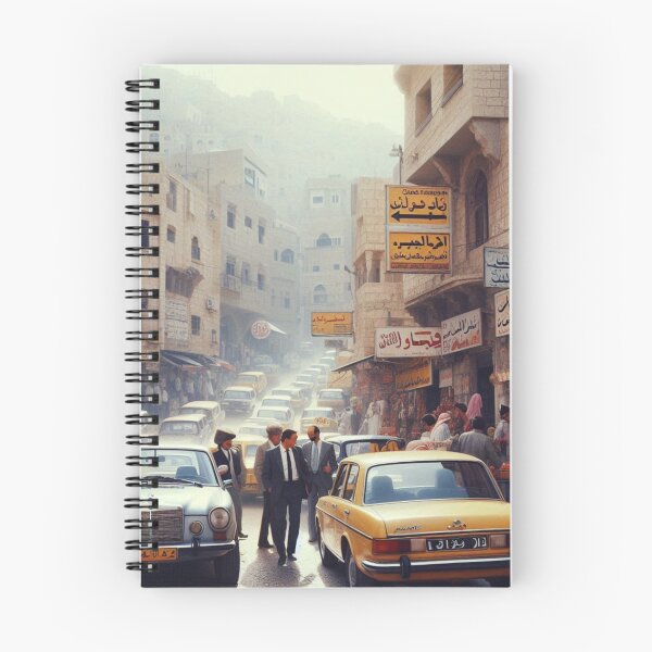 Item preview, 1980s Amman City Center – AI Colorful Artwork of a Bustling Urban Scene for Clothing and Accessories for City Lovers designed and sold by knalpot-design.