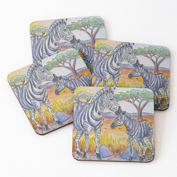 Item preview, Mamma Zebra and Baby designed and sold by RLawrenceArt.