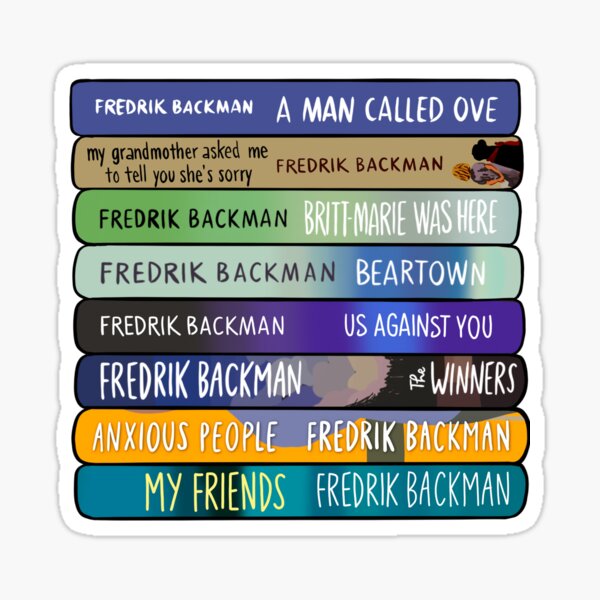Item preview, Fredrik Backman Book Stack – Hand-Drawn Spine Art for Readers designed and sold by molliehendrick.