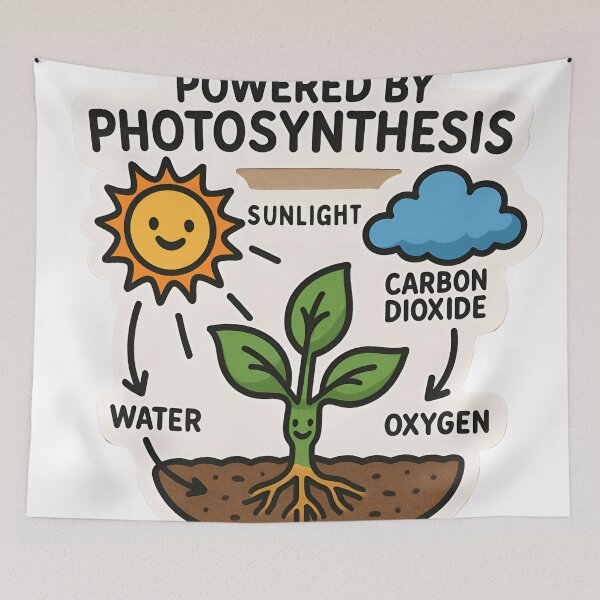 Item preview, Powered by Photosynthesis – Cute Science Plant Diagram for Kids and Teachers designed and sold by Molecularmerch.