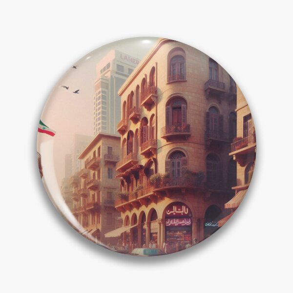 Item preview, 1980s Downtown Beirut – AI Colorful Artwork of a Bustling City Scene for Clothing and Accessories for Urban Explorers designed and sold by knalpot-design.