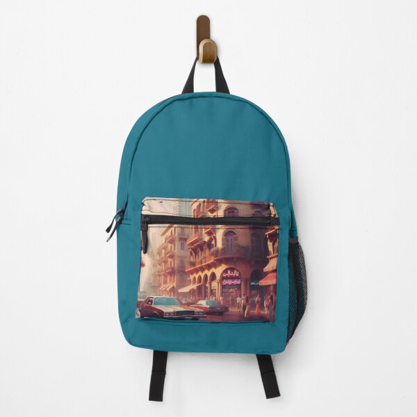 Item preview, 1980s Downtown Beirut – AI Colorful Artwork of a Bustling City Scene for Clothing and Accessories for Urban Explorers designed and sold by knalpot-design.