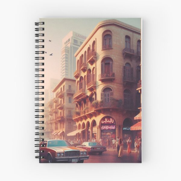 Item preview, 1980s Downtown Beirut – AI Colorful Artwork of a Bustling City Scene for Clothing and Accessories for Urban Explorers designed and sold by knalpot-design.