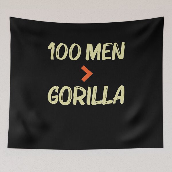 Item preview, 100 Men vs 1 Gorilla Funny 100 Men Is Greater Than Gorilla designed and sold by Run to Creations.