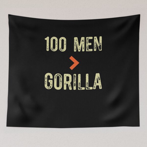 Item preview, 100 Men vs 1 Gorilla Funny 100 Men Is Greater Than Gorilla Retro Design designed and sold by Run to Creations.