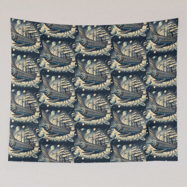 Item preview, surreal sailingship and space designed and sold by Dogandesighn.