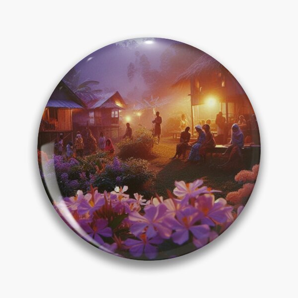 Item preview, 1960s Irian Jaya Night – AI Colorful Artwork with Lilac and Orange Lights for Flower and Plant Lovers’ Apparel & Accessories designed and sold by knalpot-design.