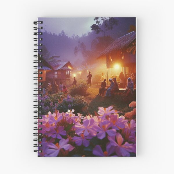 Item preview, 1960s Irian Jaya Night – AI Colorful Artwork with Lilac and Orange Lights for Flower and Plant Lovers’ Apparel & Accessories designed and sold by knalpot-design.