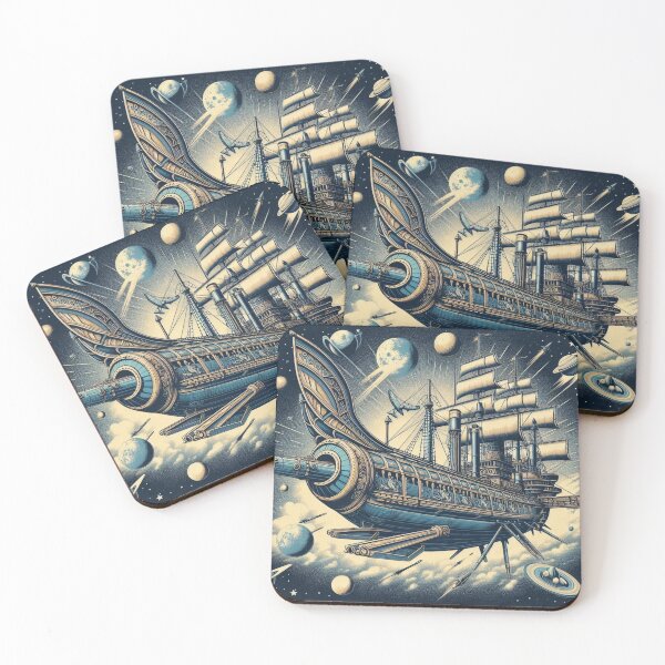 Item preview, surreal sailingship and space designed and sold by Dogandesighn.