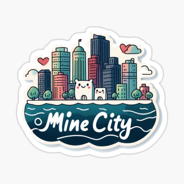 Item preview,  Mir mined City – Minimalist Watercolor Cityscape Sticker,    designed and sold by PaintMeWorld.