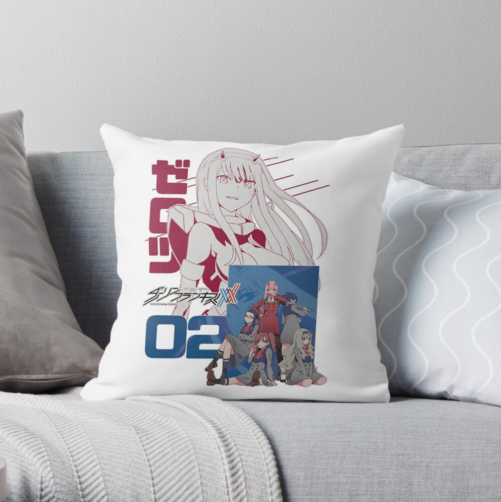 Zero Two Hero Style Throw Pillow By Waifu Dope Redbubble