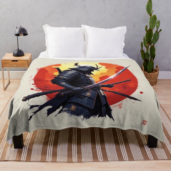 Item preview, Samurai with red sun background designed and sold by MerlinWear.